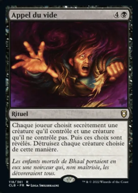 Appel du vide, carte Magic CLB 118 — extension Commander Légendes : la bataille de la Porte de Baldur