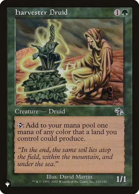 Druide moissonneur, carte Magic PLST JUD-120 — extension The List