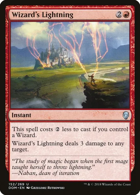 Wizard's Lightning, Magic card DOM 152 — Dominaria set