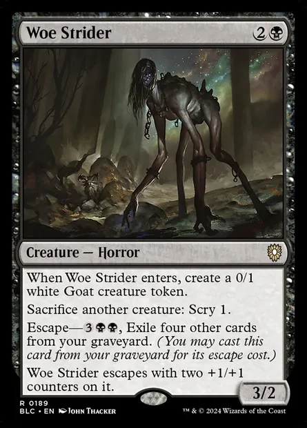 Woe Strider, Magic card BLC 189 — Bloomburrow Commander set