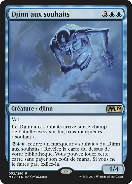 Djinn aux souhaits, carte Magic M19 52 — extension Core Set 2019