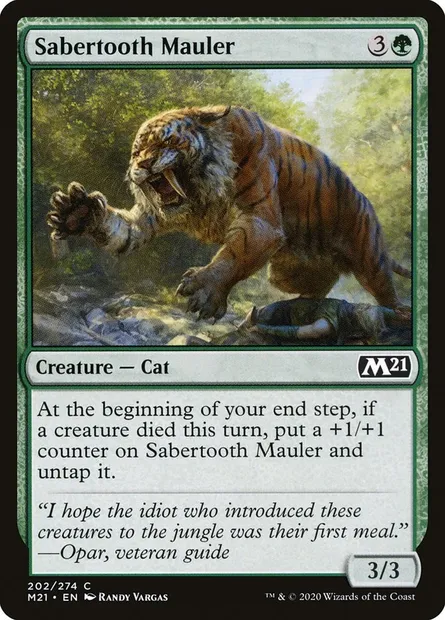 Sabertooth Mauler, Magic card M21 202 — Core Set 2021 set