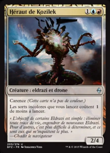 Héraut de Kozilek, carte Magic BFZ 205 — extension La bataille de Zendikar
