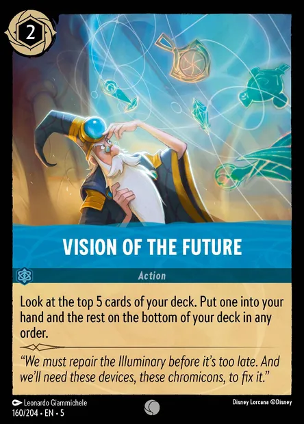Vision of the Future, Disney Lorcana card CH5-160 — Shimmering Skies set