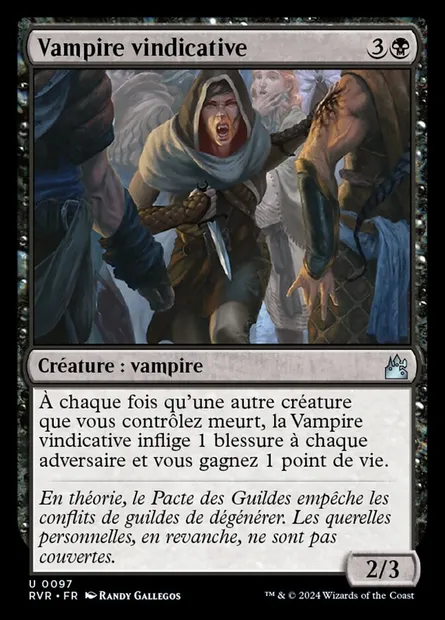 Vampire vindicative, carte Magic RVR 97 — extension Ravnica Remastered