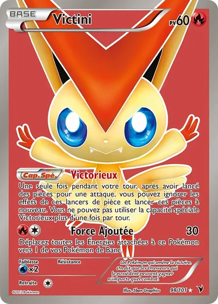 Victini, carte Pokémon NVI 98 — extension Nobles Victoires