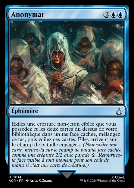 Anonymat, carte Magic ACR 14 — extension Assassin's Creed