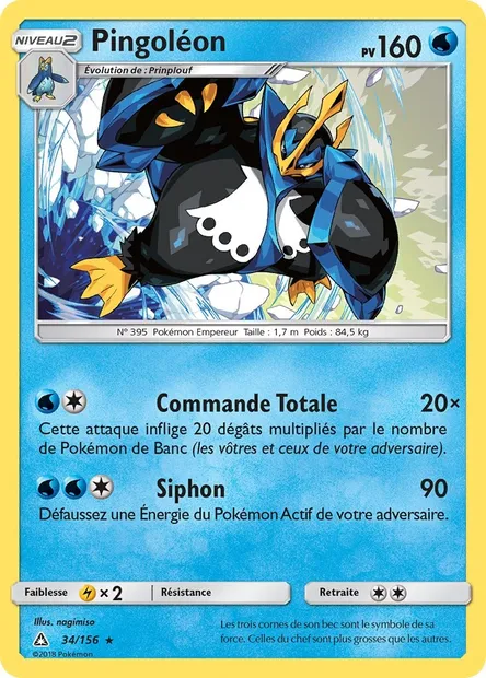 Pingoléon, carte Pokémon UPR 34 — extension Ultra-Prisme