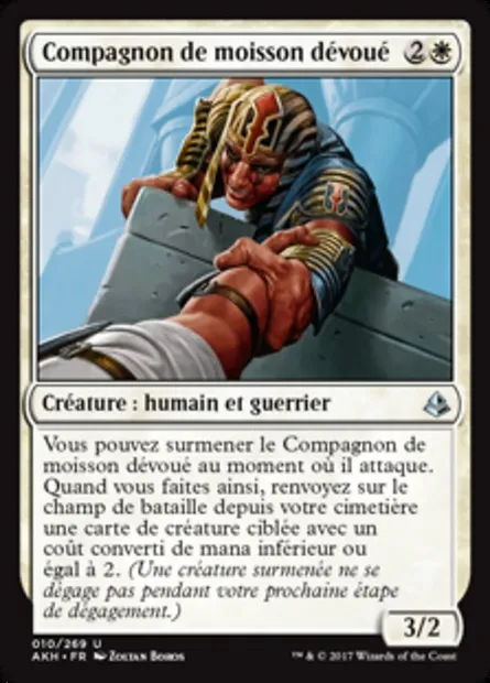 Compagnon de moisson dévoué, carte Magic AKH 10 — extension Amonkhet