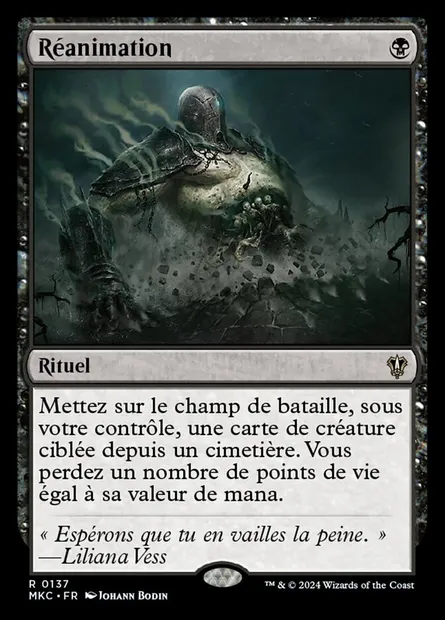 Réanimation, carte Magic MKC 137 — extension Murders at Karlov Manor Commander