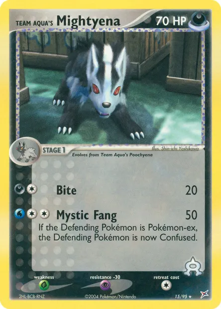 Team Aqua's Mightyena, Pokémon card MA 15 — Team Magma vs Team Aqua set