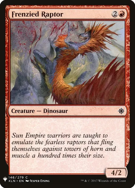 Raptor hystérique, carte Magic PLST XLN-146 — extension The List