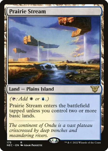Prairie Stream, Magic card NEC 175 — Neon Dynasty Commander set