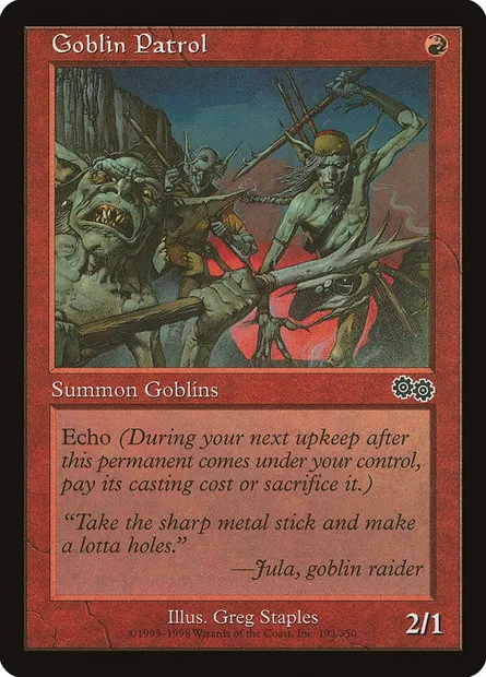 Goblin Patrol, Magic card USG 193 — Urza's Saga set