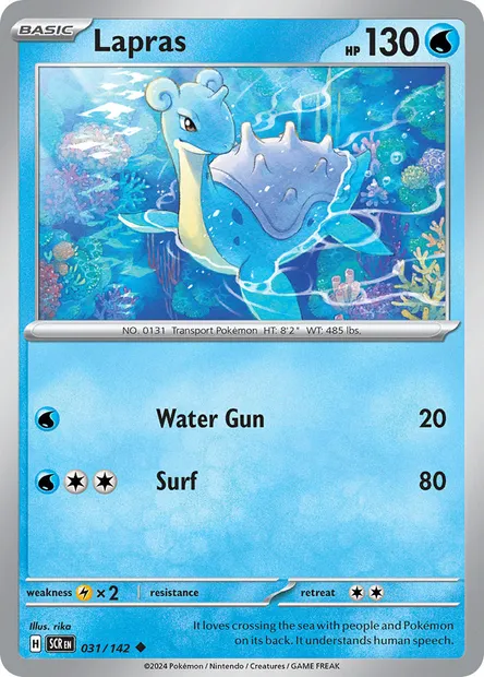 Lapras, Pokémon card SCR 031 — Stellar Crown set