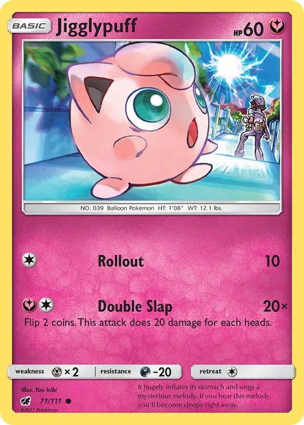Jigglypuff, Pokémon card CIN 71 — Crimson Invasion set
