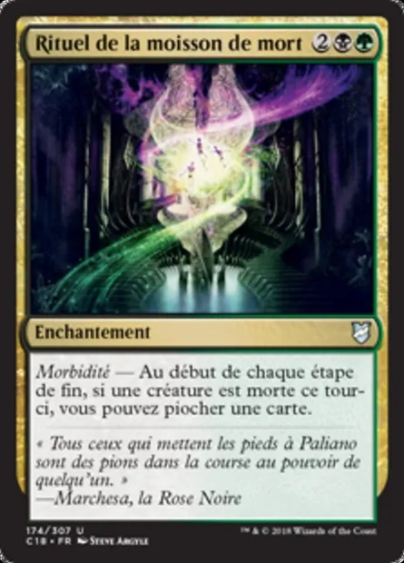 Rituel de la moisson de mort, carte Magic C18 174 — extension Commander 2018