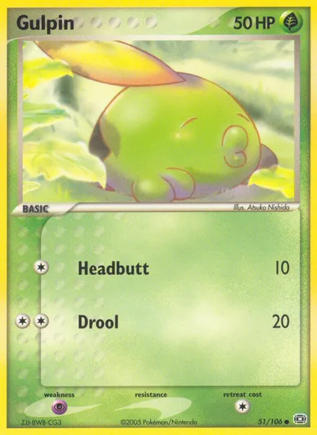 Gulpin, Pokémon card EM 51 — Emerald set
