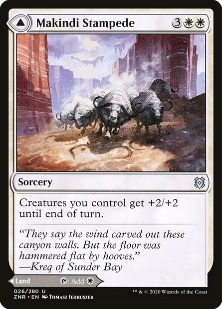 Makindi Stampede // Makindi Mesas, Magic card ZNR 26 — Zendikar Rising set