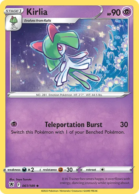 Kirlia, Pokémon card ASR 061 — Astral Radiance set