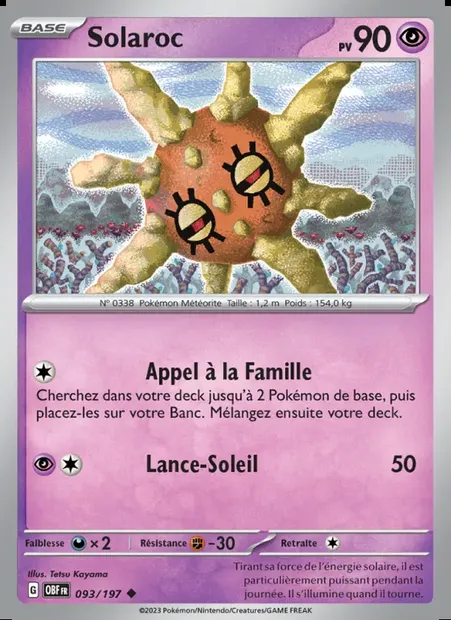 Solaroc, carte Pokémon OBF 093 — extension Flammes Obsidiennes