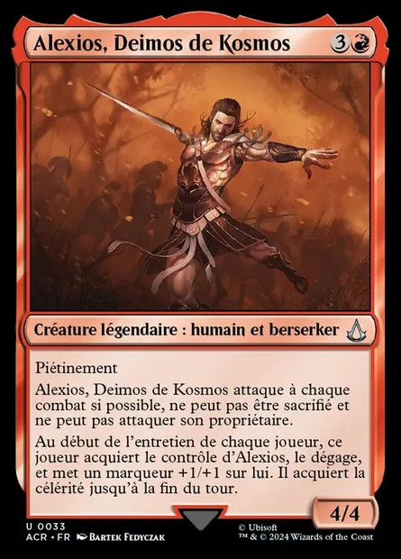 Alexios, Deimos de Kosmos, carte Magic ACR 33 — extension Assassin's Creed