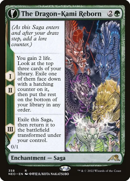 The Dragon-Kami Reborn // Dragon-Kami's Egg, Magic card NEO 358 — Kamigawa: Neon Dynasty set