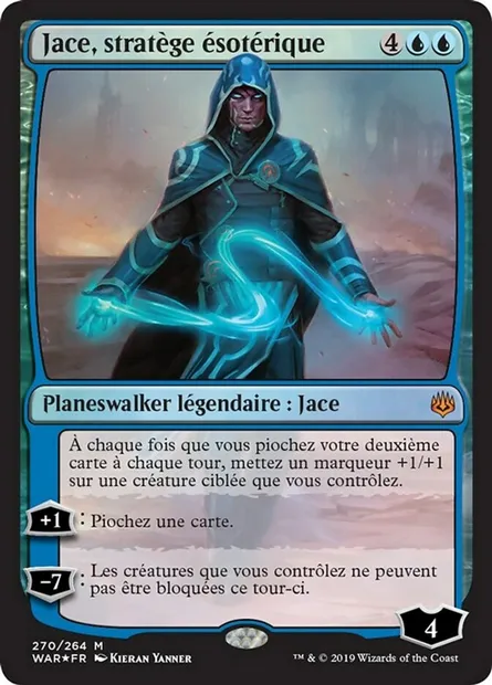 Jace, stratège ésotérique, carte Magic WAR 270 — extension La guerre des Planeswalkers
