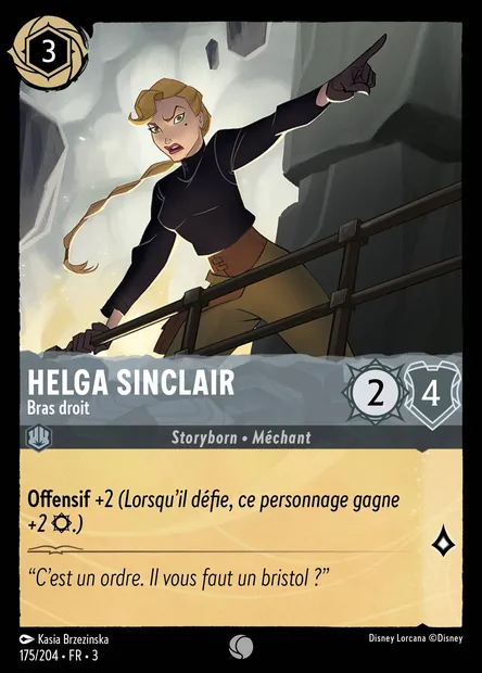 Helga Sinclair - Bras droit, carte Disney Lorcana CH3-175 — extension Les Terres d'Encres