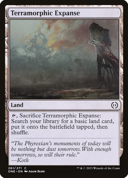 Terramorphic Expanse, Magic card ONE 261 — Phyrexia: All Will Be One set