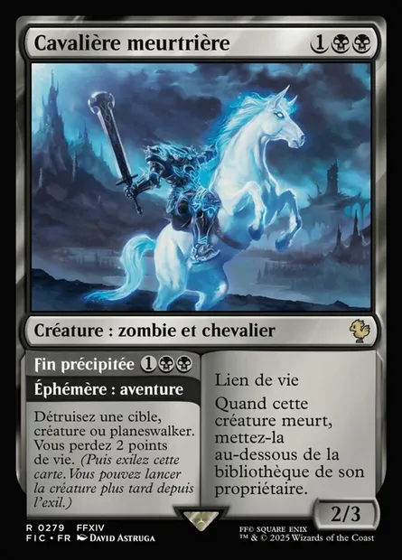 Cavalière meurtrière // Fin précipitée, carte Magic FIC 279 — extension Final Fantasy Commander