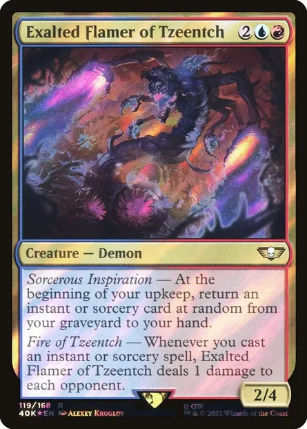 Exalted Flamer of Tzeentch, Magic card 40K 119★ — Warhammer 40,000 Commander set