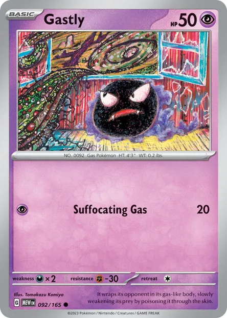 Gastly, Pokémon card MEW 092 — 151 set