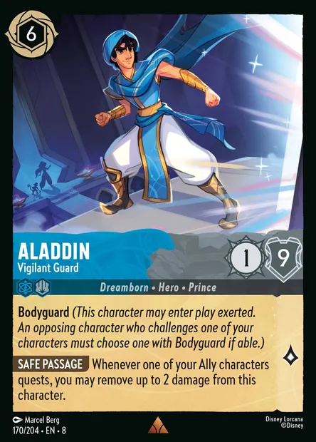 Aladdin - Vigilant Guard, Disney Lorcana card CH8-170 — The Reign of Jafar set
