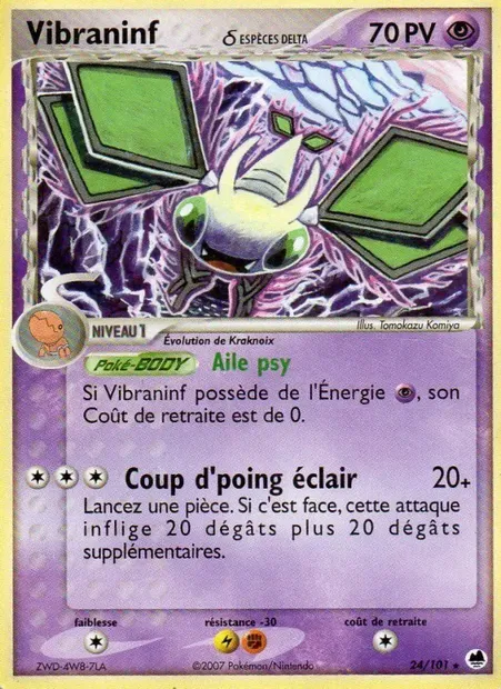 Vibraninf δ, carte Pokémon DF 24 — extension EX Île des Dragons