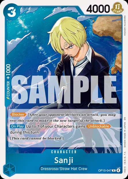 Sanji, One Piece card OP15-047 — ADVENTURE ON KAMI’S ISLAND set