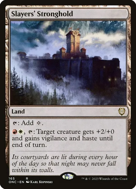 Slayers' Stronghold, Magic card ONC 165 — Phyrexia: All Will Be One Commander set