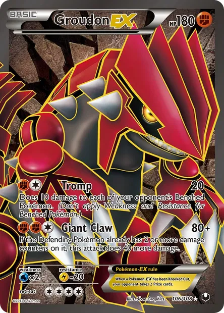 Groudon-EX, Pokémon card DEX 106 — Dark Explorers set