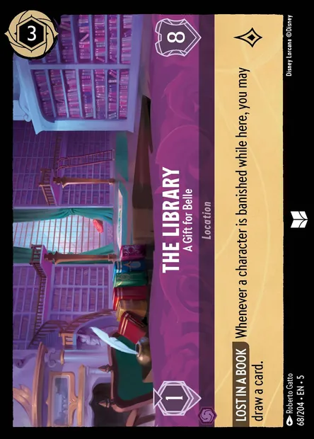 The Library - A Gift for Belle, Disney Lorcana card CH5-068 — Shimmering Skies set