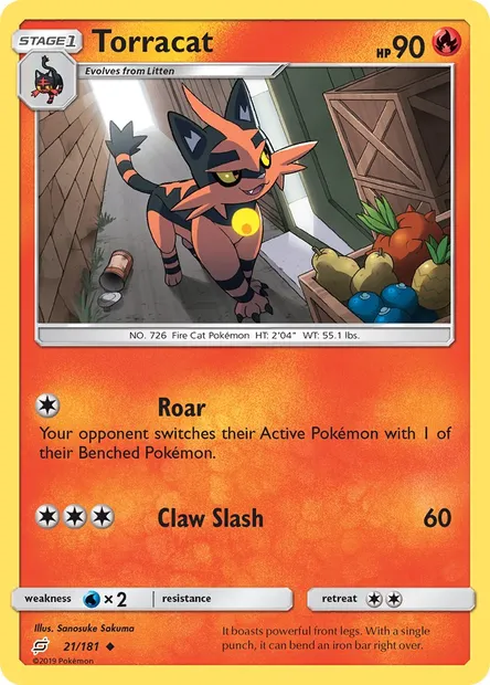 Torracat, Pokémon card TEU 21 — Team Up set