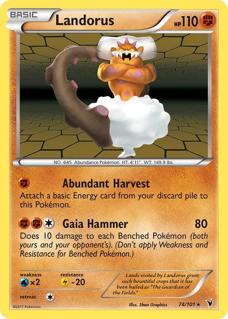 Landorus, Pokémon card NVI 74 — Noble Victories set