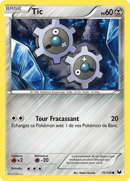 Tic, carte Pokémon DEX 75 — extension Explorateurs Obscurs