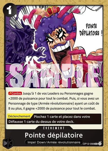 Pointe dépilatoire, carte One Piece OP12-098 — extension L'HÉRITAGE DU MAÎTRE