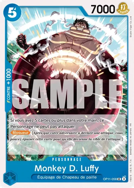 Monkey D. Luffy, carte One Piece OP11-058 — extension DES POINGS VIFS COMME L'ÉCLAIR