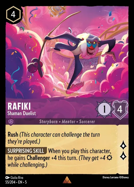 Rafiki - Shaman Duelist, Disney Lorcana card CH5-055 — Shimmering Skies set