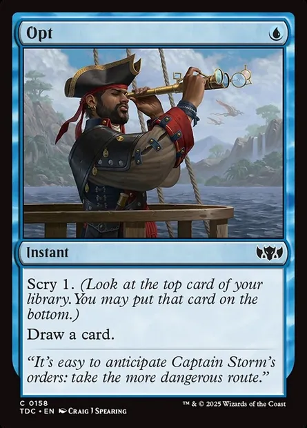 Opt, Magic card TDC 158 — Tarkir: Dragonstorm Commander set