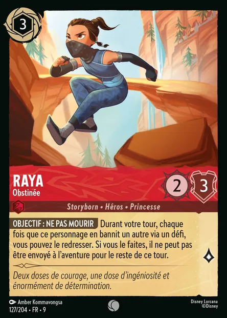 Raya - Obstinée, carte Disney Lorcana CH9-127 — extension Fabuleux