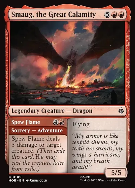 Smaug, the Great Calamity // Spew Flame, Magic card HOB 109 — The Hobbit set