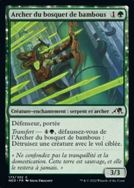 Archer du bosquet de bambous, carte Magic NEO 173 — extension Kamigawa: La Dynastie Néon
