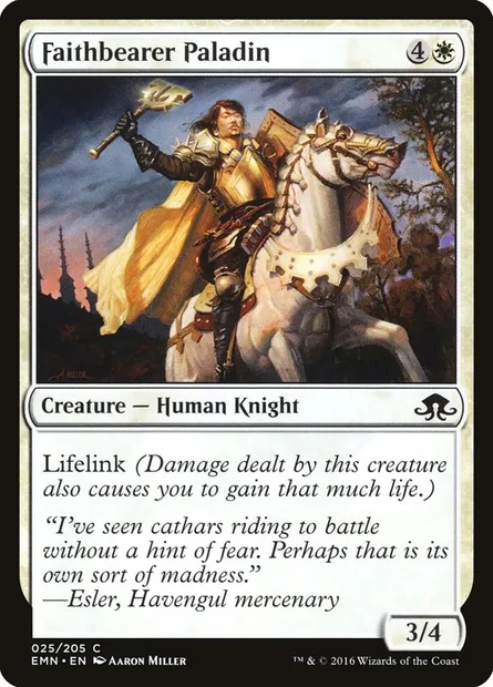 Faithbearer Paladin, Magic card EMN 25 — Eldritch Moon set